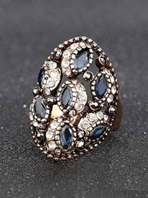 Gujin Bohemia Retro style Oval Resin stones Crystals Ring 2