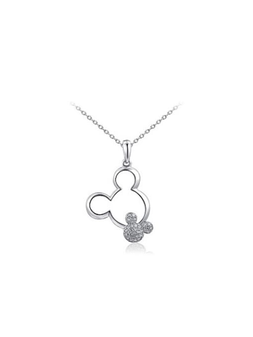 Ronaldo White Gold Plated Mickey Mouse Shaped Necklace 0