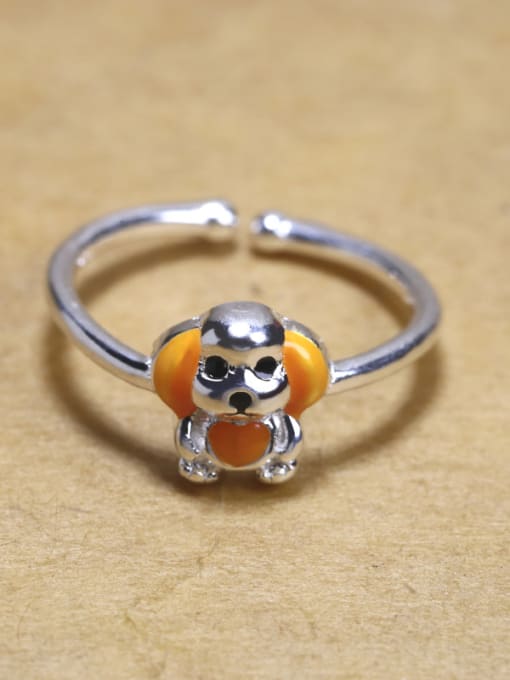 Peng Yuan Personalized Puppy Dog Glue 925 Silver Opening Ring 0