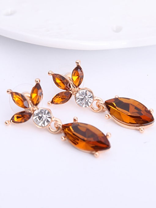 BESTIE Alloy Rose Gold Plated Fashion Stones Flower-shaped Two Pieces Jewelry Set 2