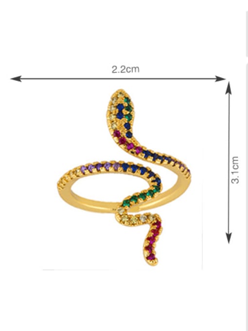 CC Copper With Cubic Zirconia Personality Animal snake Rings 2