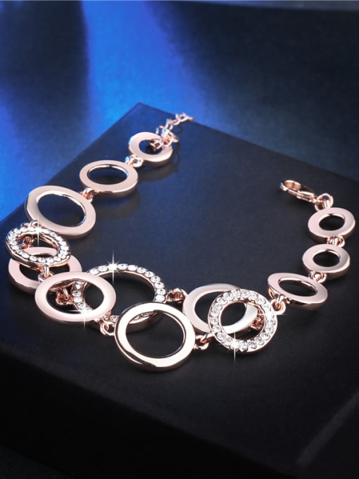 Rose Gold Exquisite Adjustable Rose Gold Plated Rhinestone Bracelet