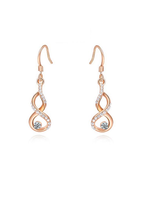 Rose Gold Exquisite Gourd Shaped Austria Crystal Stud Earrings