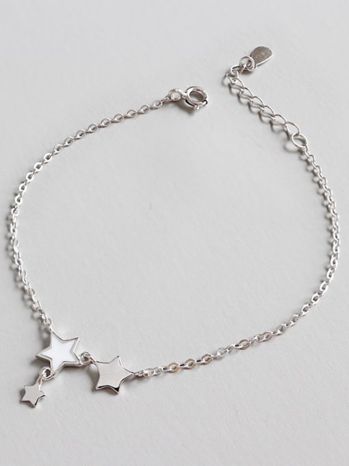 DAKA Sterling Silver White-enamel Star Bracelet 0