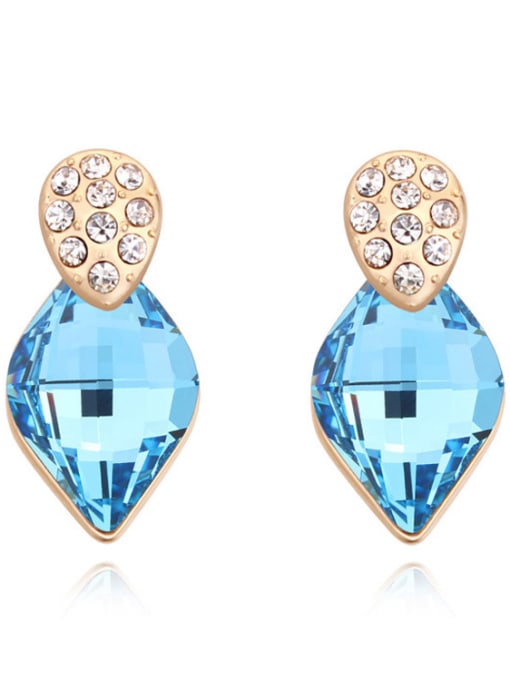 blue Fashion Rhombus austrian Crystal Alloy Stud Earrings