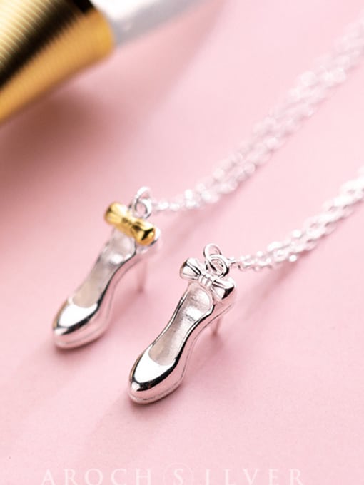 Rosh S925 Silver Necklace Pendant female fashion fashion high heel shoes Necklace lovely personality clavicle chain female D4325 3