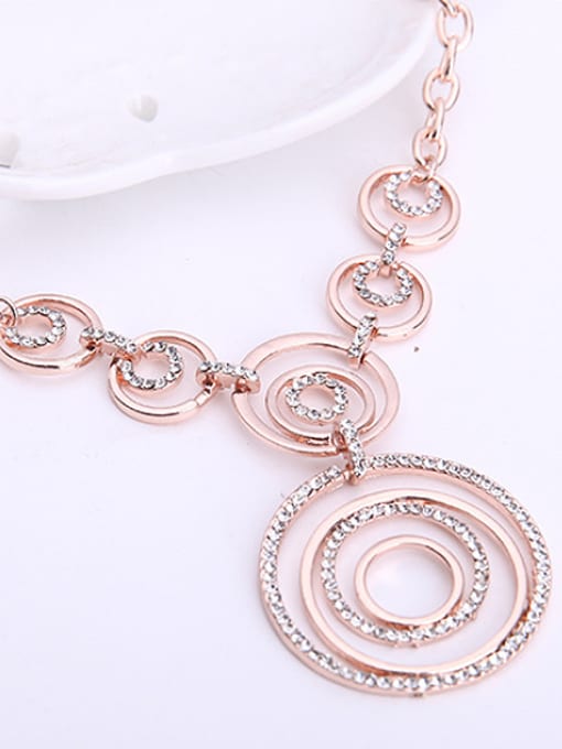 BESTIE 2018 Alloy Rose Gold Plated Fashion Rhinestones Round shaped Two Pieces Jewelry Set 1