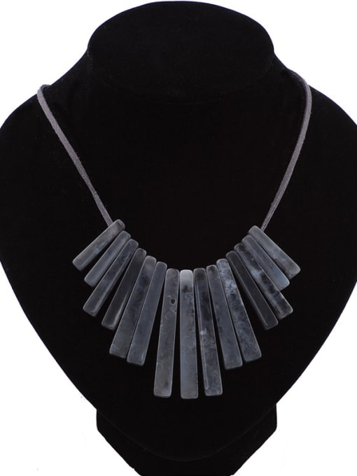 Grey Fashion Personalized Geometrical Resin Pendant Necklace