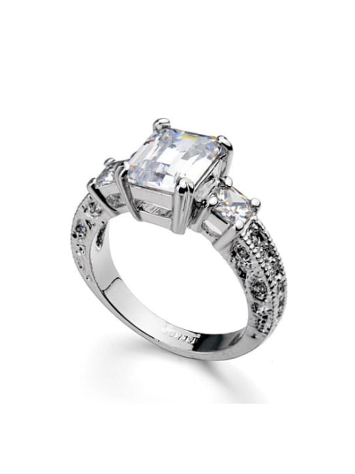 ZK AAA Zircons White Gold Plated Fashion Ring 2