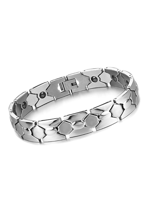 Open Sky Simple Cubic Magnets Titanium Men Bracelet 0