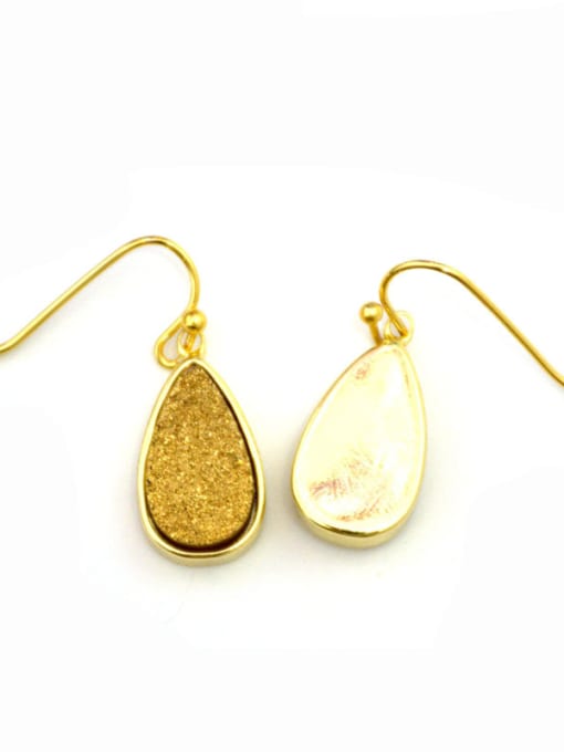 Tess Gold Plated Water Drop shaped Agate Stone Earrings 1