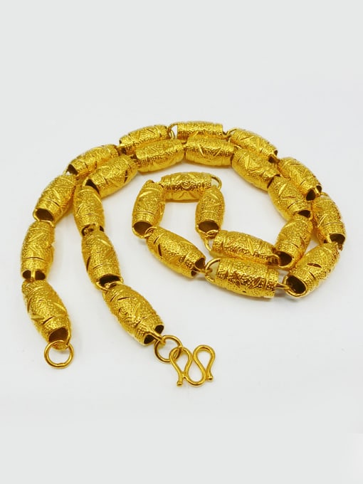 golden Men Hollow Bullet Shaped Necklace