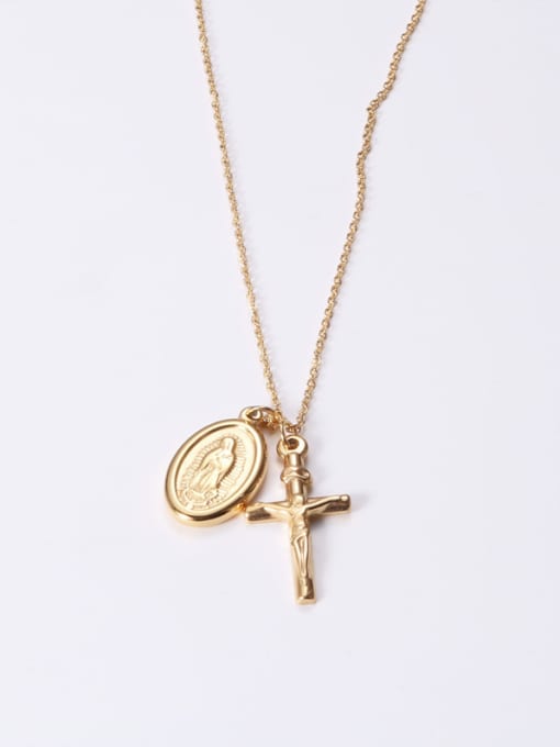 GROSE Alloy With Gold Plated Simplistic Cross Necklaces 1