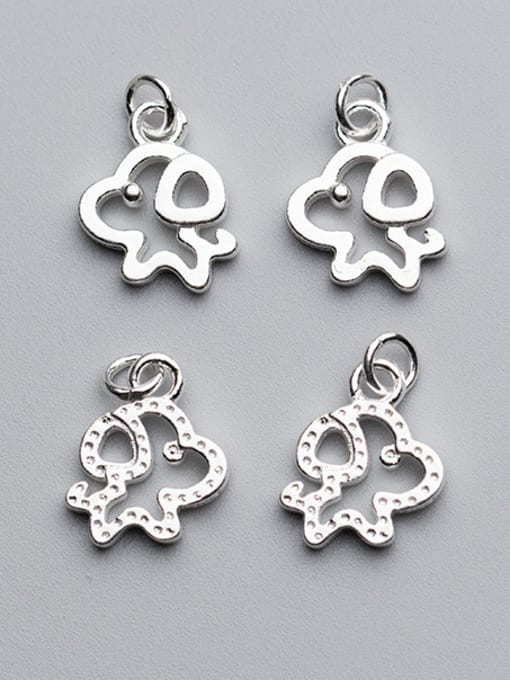 FAN 925 Sterling Silver With Silver Plated Cute Animal dog Charms 2