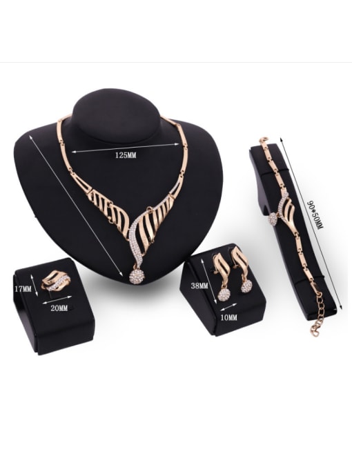 BESTIE new 2018 2018 2018 2018 2018 2018 2018 2018 Alloy Imitation-gold Plated Vintage style Rhinestones Four Pieces Jewelry Set 2