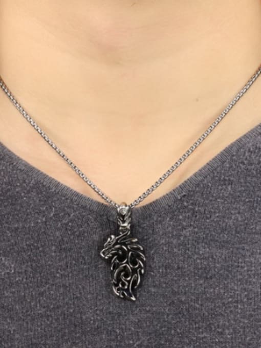 Open Sky Personalized Dragon Pendant Titanium Men Necklace 1
