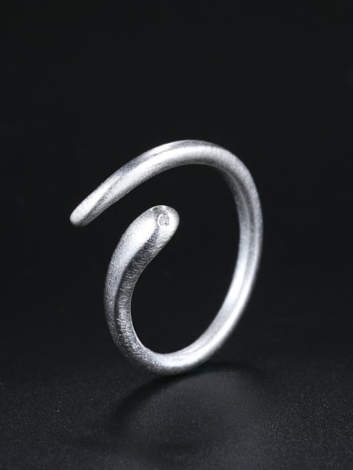 ZK Simple Slim Snake 925 Sterling Silver Opening Ring 0