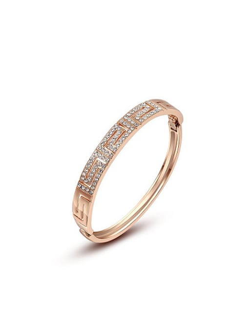 Rose Gold All-match Rose Gold Plated Crystal Bangle