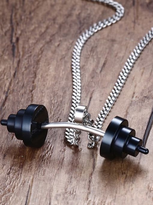 Black Fashion Barbell Men's Accessories Necklace