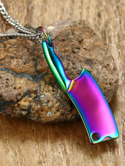 Colorful Personality Slice Shaped Gold Plated Titanium Pendant