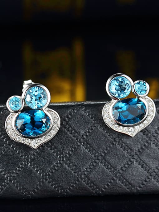 Deli Fashion Sapphire Gemstones Heart-shaped stud Earring 2