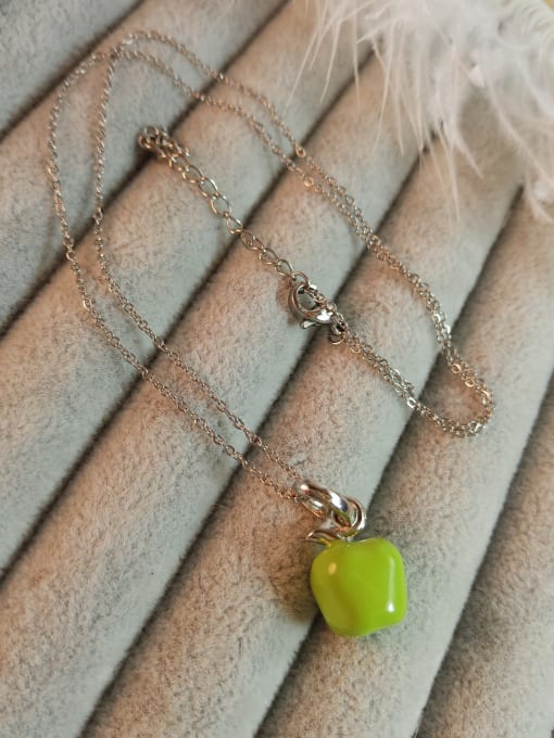 Green Apple Europe And The United States Apple Stainless Steel Necklace