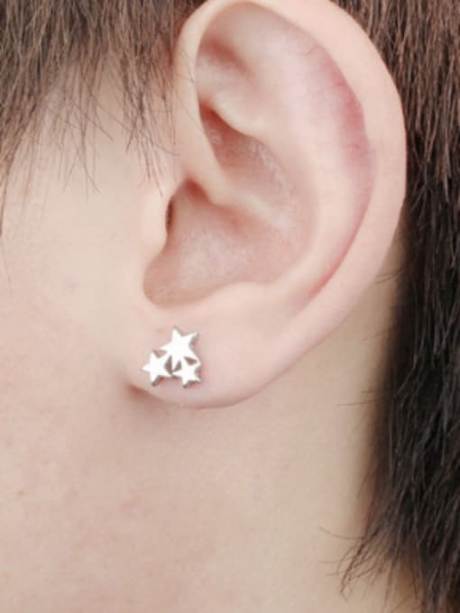 Open Sky Fashion Five-pointed Stars Titanium Stud Earrings 1