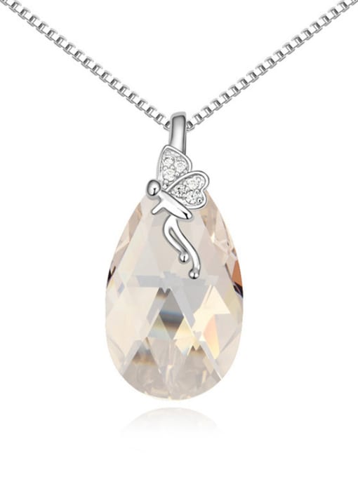 Silvery Fashion Water Drop austrian Crystal Little Angel Pendant Alloy Necklace