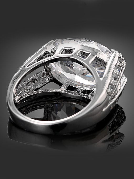 Wei Jia Fashion Oval Crystal Cubic Rhinestones Copper Ring 3
