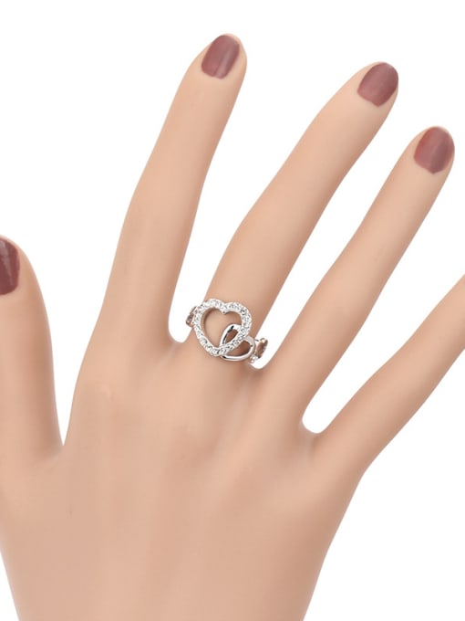ZK Hollow Double Hearts -shaped Birthday Ring 1