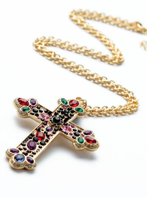 KM 2018 Retro Cross Pendant Women Necklace 1