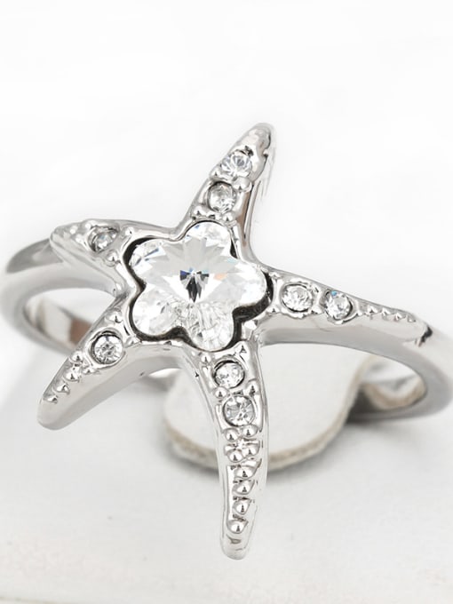 ZK Starfish Shaped Fashion Women Birthday Gift Ring 2