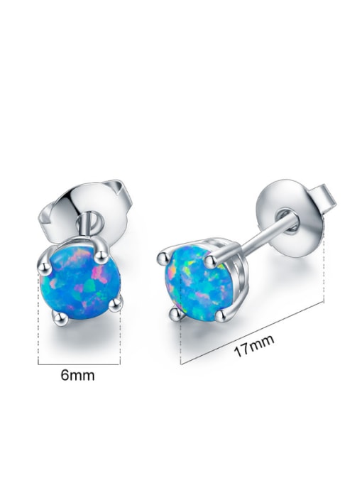 Sky Blue 6MM Opal Stone stud Earring