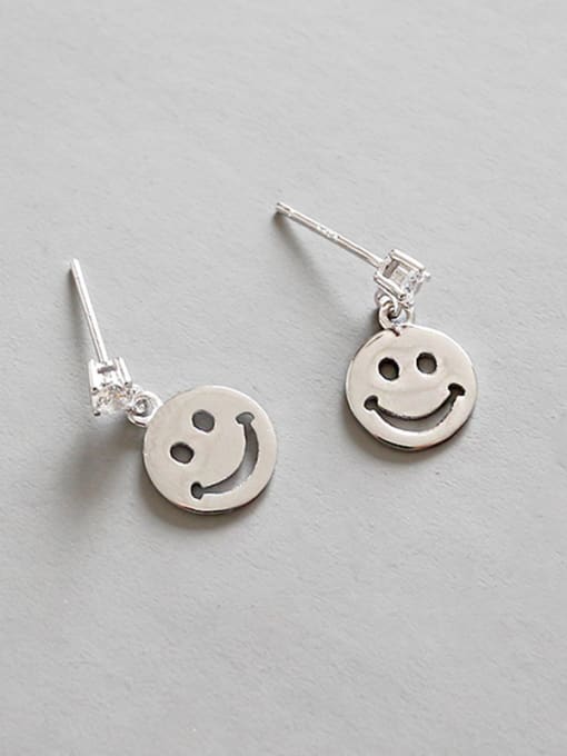 DAKA Sterling silver simple smiley earrings 0