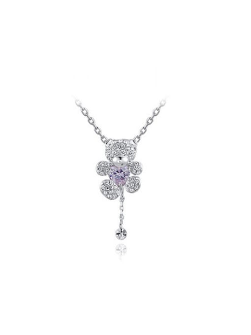 Ronaldo Cute Bear Shaped Austria Crystal Necklace 0