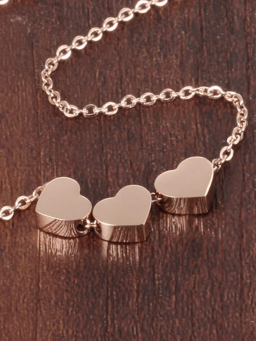 Open Sky Simple Rose Gold Plated Heart Titanium Necklace 1