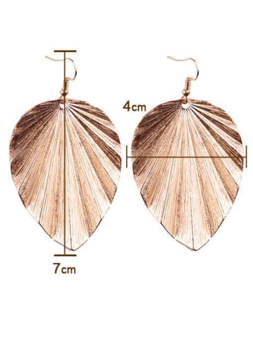 Golden Personality Leaf Shaped Black Gun Plated Drop Earrings