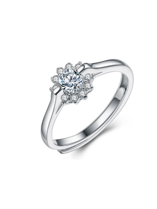 kwan Micro Pave Zircon Flower Fashion Ring