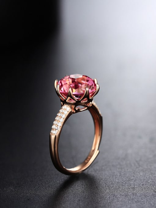 Deli Fashion Gemstone Flowery Engagement Ring 2
