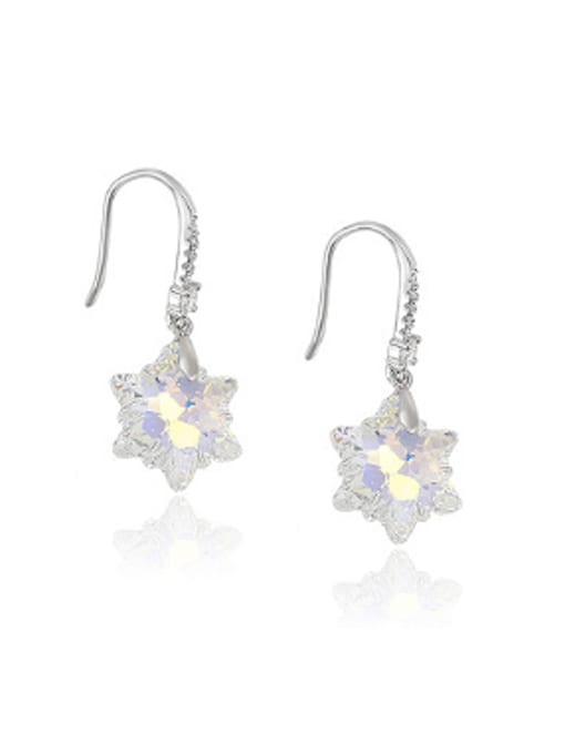 white Fashion Flowery Austria Crystal Earrings