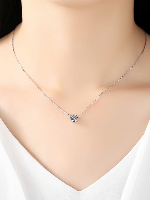CCUI Sterling Silver classic AAA zircon Mini Necklace 1