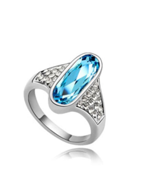 blue Fashion Oval austrian Crystal Alloy Ring