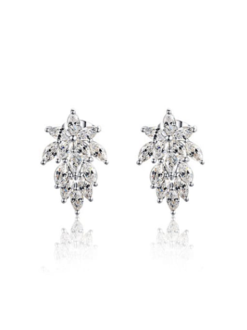 Ronaldo Temperament Flower Shaped Austria Crystal Stud Earrings 0