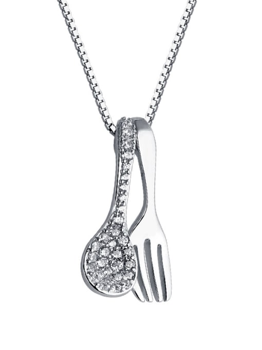 Dan 925 Sterling Silver With Cubic Zirconia Fashion tableware Necklaces