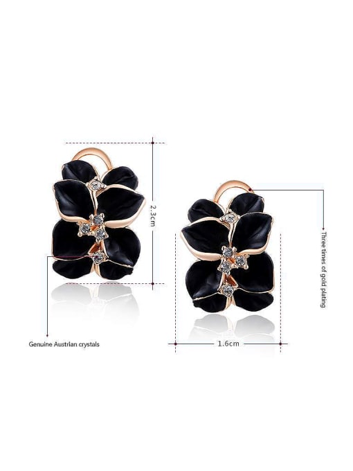 Ronaldo Alloy Rose Gold Plated Fashion Flower Enamel Two Pieces Jewelry Set 2
