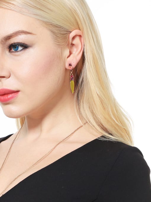 KM Artificial Geometric Stones Fashion Women  Stud Earrings 3