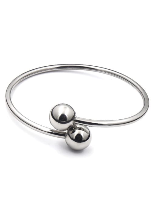 My Model Simple Double Balls Shaped Opening Bangle 2