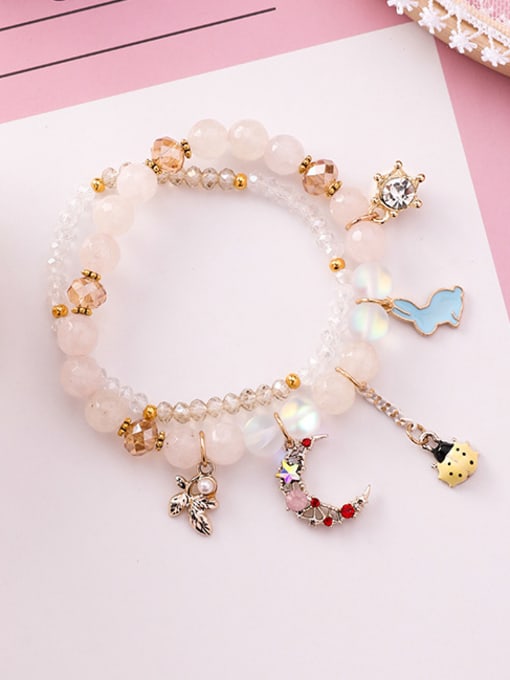 D White Alloy With Rose Gold Plated Fashion DIY Bracelets