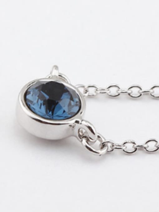 royal blue Simple Round Austria Crystal Necklace