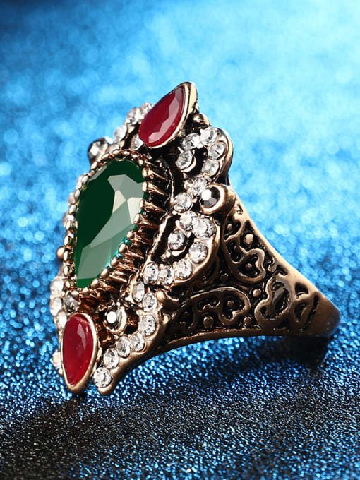 Gujin Retro style Elegant Resin Crystals Alloy Ring 2